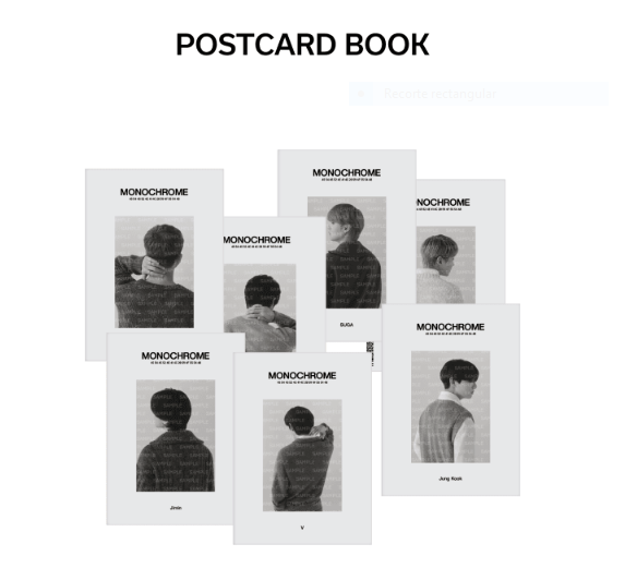 BTS Postcard Book Monochrome Suga